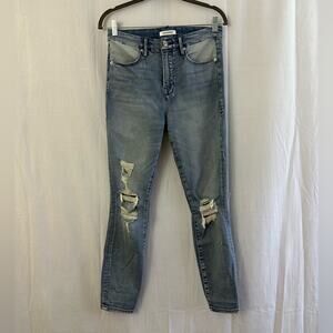 Good American Good Waist Crop Distressed High Rise Jeans Womens Size 6/28